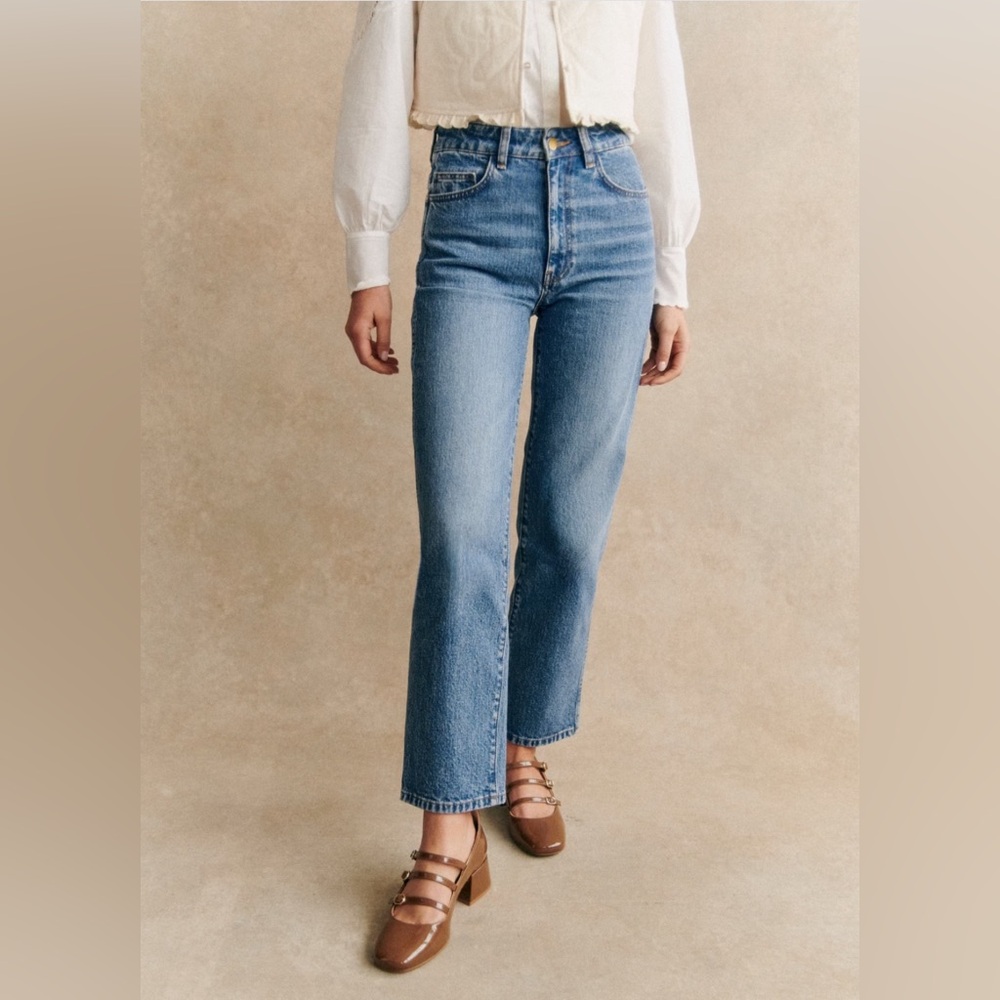 Sézane L'iconique Droit Trousers Denim color